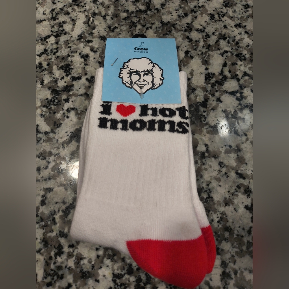 Danny Duncan "I Love Hot Moms" White and Red Socks
